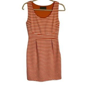 ANTHROPOLOGIE Sunday in Brooklyn Orange Sleeveless A Line Pleated Dress …